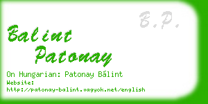 balint patonay business card