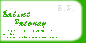 balint patonay business card